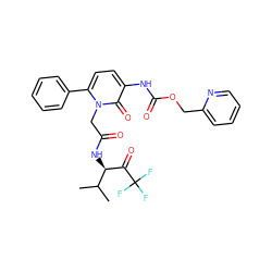 CC(C)[C@@H](NC(=O)Cn1c(-c2ccccc2)ccc(NC(=O)OCc2ccccn2)c1=O)C(=O)C(F)(F)F ZINC000026985105