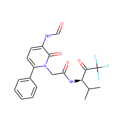 CC(C)[C@@H](NC(=O)Cn1c(-c2ccccc2)ccc(NC=O)c1=O)C(=O)C(F)(F)F ZINC000013738726