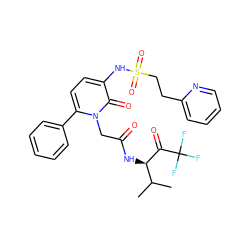 CC(C)[C@@H](NC(=O)Cn1c(-c2ccccc2)ccc(NS(=O)(=O)CCc2ccccn2)c1=O)C(=O)C(F)(F)F ZINC000026981100