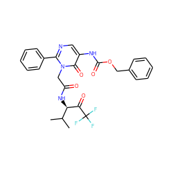 CC(C)[C@@H](NC(=O)Cn1c(-c2ccccc2)ncc(NC(=O)OCc2ccccc2)c1=O)C(=O)C(F)(F)F ZINC000026016828