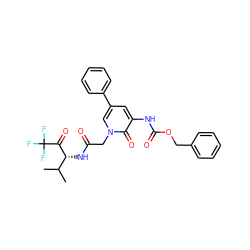 CC(C)[C@@H](NC(=O)Cn1cc(-c2ccccc2)cc(NC(=O)OCc2ccccc2)c1=O)C(=O)C(F)(F)F ZINC000026982677