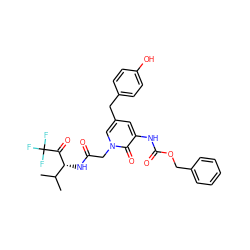 CC(C)[C@@H](NC(=O)Cn1cc(Cc2ccc(O)cc2)cc(NC(=O)OCc2ccccc2)c1=O)C(=O)C(F)(F)F ZINC000026835708