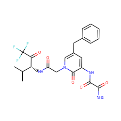 CC(C)[C@@H](NC(=O)Cn1cc(Cc2ccccc2)cc(NC(=O)C(N)=O)c1=O)C(=O)C(F)(F)F ZINC000013738578