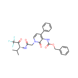 CC(C)[C@@H](NC(=O)Cn1ccc(-c2ccccc2)c(NC(=O)OCc2ccccc2)c1=O)C(=O)C(F)(F)F ZINC000026978471