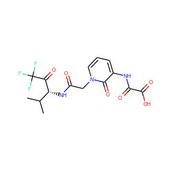 CC(C)[C@@H](NC(=O)Cn1cccc(NC(=O)C(=O)O)c1=O)C(=O)C(F)(F)F ZINC000013738564