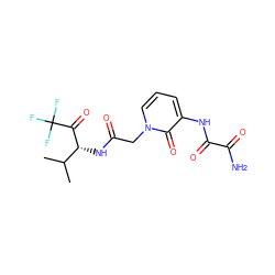 CC(C)[C@@H](NC(=O)Cn1cccc(NC(=O)C(N)=O)c1=O)C(=O)C(F)(F)F ZINC000013738568