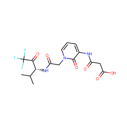 CC(C)[C@@H](NC(=O)Cn1cccc(NC(=O)CC(=O)O)c1=O)C(=O)C(F)(F)F ZINC000013738572