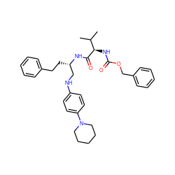 CC(C)[C@@H](NC(=O)OCc1ccccc1)C(=O)N[C@@H](CCc1ccccc1)CNc1ccc(N2CCCCC2)cc1 ZINC000027995915