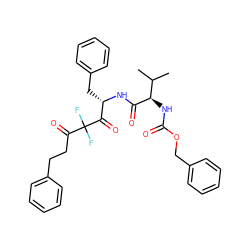 CC(C)[C@@H](NC(=O)OCc1ccccc1)C(=O)N[C@@H](Cc1ccccc1)C(=O)C(F)(F)C(=O)CCc1ccccc1 ZINC000026574683