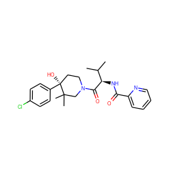 CC(C)[C@@H](NC(=O)c1ccccn1)C(=O)N1CC[C@](O)(c2ccc(Cl)cc2)C(C)(C)C1 ZINC000096272229