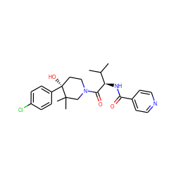 CC(C)[C@@H](NC(=O)c1ccncc1)C(=O)N1CC[C@](O)(c2ccc(Cl)cc2)C(C)(C)C1 ZINC000096272230