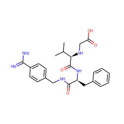 CC(C)[C@@H](NCC(=O)O)C(=O)N[C@@H](Cc1ccccc1)C(=O)NCc1ccc(C(=N)N)cc1 ZINC000036179079