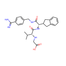 CC(C)[C@@H](NCC(=O)O)C(=O)N[C@H](C(=O)NCc1ccc(C(=N)N)cc1)C1Cc2ccccc2C1 ZINC000036179076