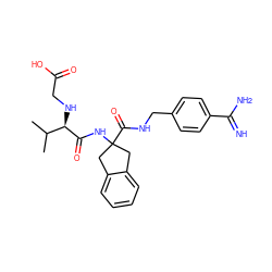 CC(C)[C@@H](NCC(=O)O)C(=O)NC1(C(=O)NCc2ccc(C(=N)N)cc2)Cc2ccccc2C1 ZINC000036179042