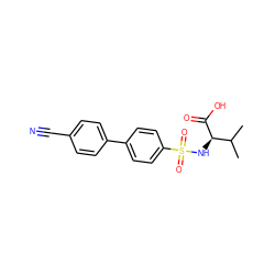 CC(C)[C@@H](NS(=O)(=O)c1ccc(-c2ccc(C#N)cc2)cc1)C(=O)O ZINC000013803856