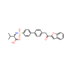 CC(C)[C@@H](NS(=O)(=O)c1ccc(-c2ccc(CC(=O)c3cc4ccccc4o3)cc2)cc1)C(=O)O ZINC000028563587