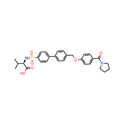 CC(C)[C@@H](NS(=O)(=O)c1ccc(-c2ccc(COc3ccc(C(=O)N4CCCC4)cc3)cc2)cc1)C(=O)O ZINC000044404345