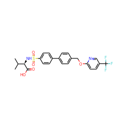 CC(C)[C@@H](NS(=O)(=O)c1ccc(-c2ccc(COc3ccc(C(F)(F)F)cn3)cc2)cc1)C(=O)O ZINC000040879079