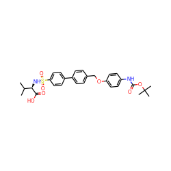 CC(C)[C@@H](NS(=O)(=O)c1ccc(-c2ccc(COc3ccc(NC(=O)OC(C)(C)C)cc3)cc2)cc1)C(=O)O ZINC000044406254