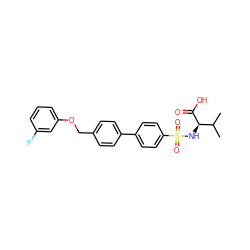 CC(C)[C@@H](NS(=O)(=O)c1ccc(-c2ccc(COc3cccc(F)c3)cc2)cc1)C(=O)O ZINC000040877530