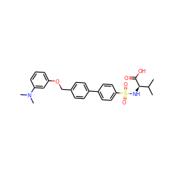 CC(C)[C@@H](NS(=O)(=O)c1ccc(-c2ccc(COc3cccc(N(C)C)c3)cc2)cc1)C(=O)O ZINC000040874977