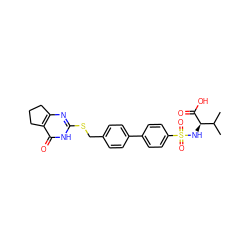 CC(C)[C@@H](NS(=O)(=O)c1ccc(-c2ccc(CSc3nc4c(c(=O)[nH]3)CCC4)cc2)cc1)C(=O)O ZINC001772580426