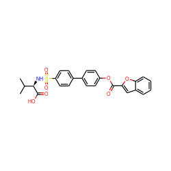 CC(C)[C@@H](NS(=O)(=O)c1ccc(-c2ccc(OC(=O)c3cc4ccccc4o3)cc2)cc1)C(=O)O ZINC000028563384