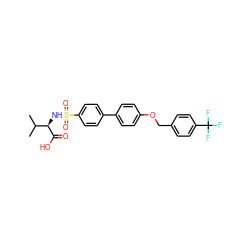 CC(C)[C@@H](NS(=O)(=O)c1ccc(-c2ccc(OCc3ccc(C(F)(F)F)cc3)cc2)cc1)C(=O)O ZINC000073139115