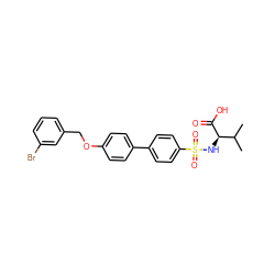 CC(C)[C@@H](NS(=O)(=O)c1ccc(-c2ccc(OCc3cccc(Br)c3)cc2)cc1)C(=O)O ZINC000073140780