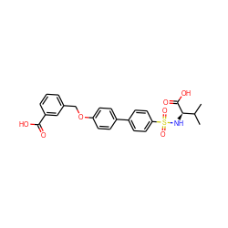 CC(C)[C@@H](NS(=O)(=O)c1ccc(-c2ccc(OCc3cccc(C(=O)O)c3)cc2)cc1)C(=O)O ZINC000073140778