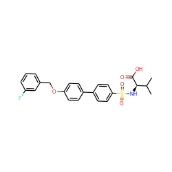 CC(C)[C@@H](NS(=O)(=O)c1ccc(-c2ccc(OCc3cccc(F)c3)cc2)cc1)C(=O)O ZINC000073139857