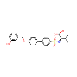 CC(C)[C@@H](NS(=O)(=O)c1ccc(-c2ccc(OCc3cccc(O)c3)cc2)cc1)C(=O)O ZINC000073140782