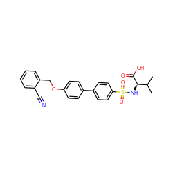 CC(C)[C@@H](NS(=O)(=O)c1ccc(-c2ccc(OCc3ccccc3C#N)cc2)cc1)C(=O)O ZINC000073129280