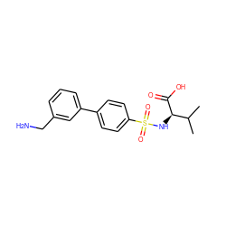 CC(C)[C@@H](NS(=O)(=O)c1ccc(-c2cccc(CN)c2)cc1)C(=O)O ZINC000073139338