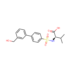 CC(C)[C@@H](NS(=O)(=O)c1ccc(-c2cccc(CO)c2)cc1)C(=O)O ZINC000073141618