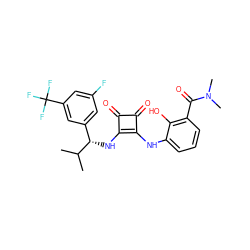 CC(C)[C@@H](Nc1c(Nc2cccc(C(=O)N(C)C)c2O)c(=O)c1=O)c1cc(F)cc(C(F)(F)F)c1 ZINC000101136006