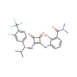 CC(C)[C@@H](Nc1c(Nc2cccc(C(=O)N(C)C)c2O)c(=O)c1=O)c1ccc(C(F)(F)F)c(F)c1 ZINC000101133455