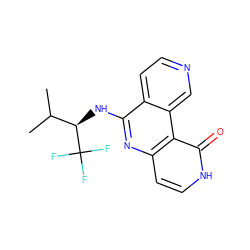 CC(C)[C@@H](Nc1nc2cc[nH]c(=O)c2c2cnccc12)C(F)(F)F ZINC000064539847