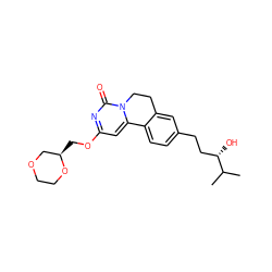 CC(C)[C@@H](O)CCc1ccc2c(c1)CCn1c-2cc(OC[C@@H]2COCCO2)nc1=O ZINC000142974337