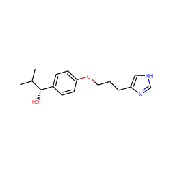 CC(C)[C@@H](O)c1ccc(OCCCc2c[nH]cn2)cc1 ZINC000013813067