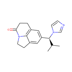 CC(C)[C@@H](c1cc2c3c(c1)CCN3C(=O)CC2)n1ccnc1 ZINC000095556394