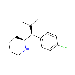 CC(C)[C@@H](c1ccc(Cl)cc1)[C@@H]1CCCCN1 ZINC000035090388