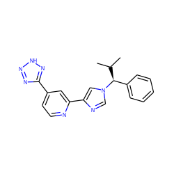 CC(C)[C@@H](c1ccccc1)n1cnc(-c2cc(-c3nn[nH]n3)ccn2)c1 ZINC000225919208