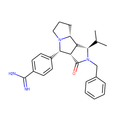 CC(C)[C@@H]1[C@@H]2[C@H](C(=O)N1Cc1ccccc1)[C@H](c1ccc(C(=N)N)cc1)N1CCC[C@H]21 ZINC000473150917