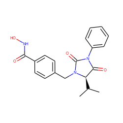 CC(C)[C@@H]1C(=O)N(c2ccccc2)C(=O)N1Cc1ccc(C(=O)NO)cc1 ZINC000206142076