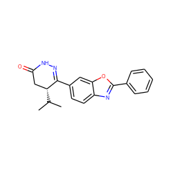 CC(C)[C@@H]1CC(=O)NN=C1c1ccc2nc(-c3ccccc3)oc2c1 ZINC000168450870