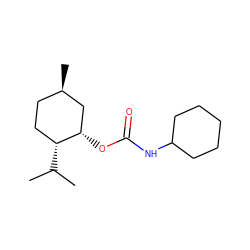 CC(C)[C@@H]1CC[C@@H](C)C[C@@H]1OC(=O)NC1CCCCC1 ZINC000016608629