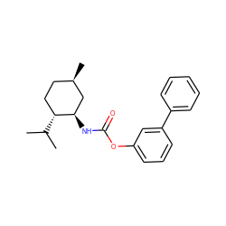 CC(C)[C@@H]1CC[C@@H](C)C[C@H]1NC(=O)Oc1cccc(-c2ccccc2)c1 ZINC000049785019