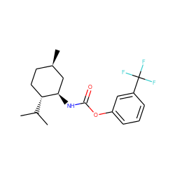 CC(C)[C@@H]1CC[C@@H](C)C[C@H]1NC(=O)Oc1cccc(C(F)(F)F)c1 ZINC000049088074