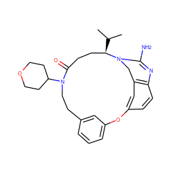 CC(C)[C@@H]1CCC(=O)N(C2CCOCC2)CCc2cccc(c2)Oc2ccc3c(c2)CN1C(N)=N3 ZINC000101344263